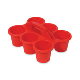 Deflecto Little Artist Antimicrobial Six-Cup Caddy, Red (DEF39509RED) Each