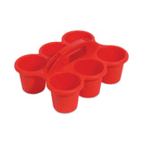 Deflecto Little Artist Antimicrobial Six-Cup Caddy, Red (DEF39509RED) Each