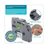 Brother P-Touch® TZe Standard Adhesive Laminated Labeling Tape, 0.35" x 26.2 ft, Black on White, 2/Pack (BRTTZE2212PK) Pack of 2