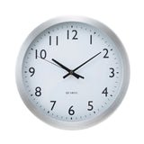Universal® Brushed Aluminum Wall Clock, 12" Overall Diameter, Silver Case, 1 AA (sold separately) (UNV10425) Each