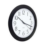 Universal® Whisper Quiet Clock, 12" Overall Diameter, Black Case, 1 AA (sold separately) (UNV10451) Each