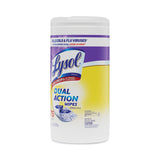 LYSOL® Brand Dual Action Disinfecting Wipes, 1-Ply, 7 x 7.5, Citrus, White/Purple, 75/Canister, 6 Canisters/Carton (RAC81700CT) 6 canisters of 75 wipes
