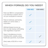 TOPS 4-Part 1099-NEC Tax Form Kit with Security Envelopes and Tax Forms Helper, 8.5 x 3.66, 3 Forms/Sheet, 15 Forms Total (TOP22906KIT) Pack of 20