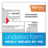 TOPS 4-Part 1099-NEC Tax Form Kit with Security Envelopes and Tax Forms Helper, 8.5 x 3.66, 3 Forms/Sheet, 15 Forms Total (TOP22906KIT) Pack of 20