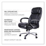 Alera® Alera Maxxis Series Big/Tall Bonded Leather Chair, Supports 500 lb, 21.42" to 25" Seat Height, Black Seat/Back, Chrome Base (ALEMS4419) Each