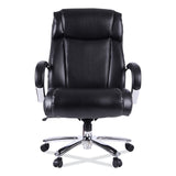 Alera® Alera Maxxis Series Big/Tall Bonded Leather Chair, Supports 500 lb, 21.42" to 25" Seat Height, Black Seat/Back, Chrome Base (ALEMS4419) Each