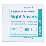 Bausch & Lomb Sight Savers Pre-Moistened Anti-Fog Tissues with Silicone, 8 x 5, 100/Box (BAL8576) Pack of 100