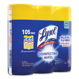 LYSOL® Brand Disinfecting Wipes, 1-Ply, 7 x 7.25, Lemon and Lime Blossom, White, 35 Wipes/Canister, 3 Canisters/Pack (RAC82159PK) Pack of 3