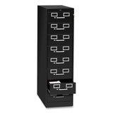 Tennsco Eight-Drawer Multimedia/Card File Cabinet, Black, 15" x 28.5" x 52" (TNNCF846BK) Each
