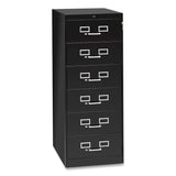 Tennsco Six-Drawer Multimedia/Card File Cabinet, Black, 21.25" x 28.5" x 52" (TNNCF669BK) Each