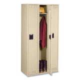 Tennsco Single-Tier Locker, Three Lockers with Hat Shelves and Coat Rods, 36w x 18d x 72h, Sand (TNNSTS121872CSD) Each