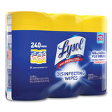LYSOL® Brand Disinfecting Wipes, 1-Ply, 7 x 7.25, Lemon and Lime Blossom, White, 80 Wipes/Canister, 3 Canisters/Pack, 2 Packs/Carton (RAC84251CT) Case of 6 Canisters
