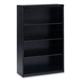 Tennsco Metal Bookcase, Four-Shelf, 34.5w x 13.5d x 52.5h, Black (TNNB53BK) Each