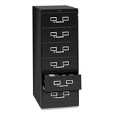 Tennsco Six-Drawer Multimedia/Card File Cabinet, Black, 21.25" x 28.5" x 52" (TNNCF669BK) Each