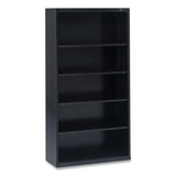 Tennsco Metal Bookcase, Five-Shelf, 34.5w x 13.5d x 66h, Black (TNNB66BK) Each