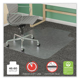 deflecto® SuperMat Frequent Use Chair Mat for Medium Pile Carpet, 46 x 60, Wide Lipped, Clear (DEFCM14432F) Each