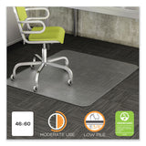 deflecto® DuraMat Moderate Use Chair Mat, Low Pile Carpet, Roll, 46 x 60, Rectangle, Clear (DEFCM13443FCOM) Each