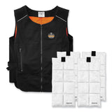ergodyne® Chill-Its 6260 Lightweight Phase Change Cooling Vest w/ Packs, Cotton/Polyester, Small/Med, Black, Ships in 1-3 Business Days (EGO12133) Each