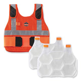 ergodyne® Chill-Its 6215 Premium FR Phase Change Cooling Vest w/Packs, Modacrylic Cotton, Small/Med, Orange, Ships in 1-3 Business Days (EGO12220) Each