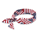 ergodyne® Chill-Its 6700 Cooling Bandana Polymer Tie Headband, One Size Fits Most, Stars and Stripes, Ships in 1-3 Business Days (EGO12303) Each