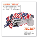 ergodyne® Chill-Its 6615 High-Perform Bandana Doo Rag w/Terry Cloth Sweatband, One Size, Stars and Stripes, Ships in 1-3 Business Days (EGO12477) Each