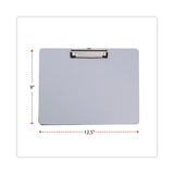 Universal® Plastic Brushed Aluminum Clipboard, Landscape Orientation, 0.5" Clip Capacity, Holds 11 x 8.5 Sheets, Silver (UNV40302) Each
