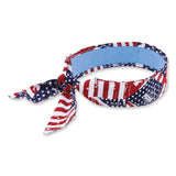 ergodyne® Chill-Its 6700CT Cooling Bandana PVA Tie Headband, One Size Fits Most, Stars and Stripes, Ships in 1-3 Business Days (EGO12561) Each