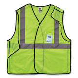 ergodyne® GloWear 8216BA Class 2 Breakaway Mesh ID Holder Vest, Polyester, 4X-Large/5X-Large, Lime, Ships in 1-3 Business Days (EGO21099) Each