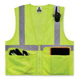 ergodyne® GloWear 8220Z Class 2 Standard Mesh Zipper Vest, Polyester, 2X-Large/3X-Large, Lime, Ships in 1-3 Business Days (EGO21127) Each