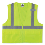 ergodyne® GloWear 8220Z Class 2 Standard Mesh Zipper Vest, Polyester, 4X-Large/5X-Large, Lime, Ships in 1-3 Business Days (EGO21129) Each
