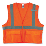 ergodyne® GloWear 8220HL Class 2 Standard Mesh Hook and Loop Vest, Polyester, Small/Medium, Orange, Ships in 1-3 Business Days (EGO21133) Each
