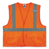 ergodyne® GloWear 8225HL Class 2 Standard Solid Hook and Loop Vest, Polyester, Orange, 4X-Large/5X-Large, Ships in 1-3 Business Days (EGO21179) Each