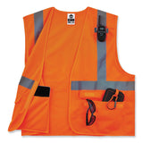 ergodyne® GloWear 8225HL Class 2 Standard Solid Hook and Loop Vest, Polyester, Orange, 4X-Large/5X-Large, Ships in 1-3 Business Days (EGO21179) Each