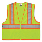 ergodyne® GloWear 8229Z Class 2 Economy Two-Tone Zipper Vest, Polyester, 4X-Large/5X-Large, Lime, Ships in 1-3 Business Days (EGO21299) Each