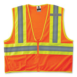 ergodyne® GloWear 8229Z Class 2 Economy Two-Tone Zipper Vest, Polyester, 4X-Large/5X-Large, Orange, Ships in 1-3 Business Days (EGO21309) Each
