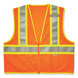 ergodyne® GloWear 8230Z Class 2 Two-Tone Mesh Zipper Vest, Polyester, Small/Medium, Orange, Ships in 1-3 Business Days (EGO21313) Each