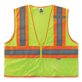 ergodyne® GloWear 8230Z Class 2 Two-Tone Mesh Zipper Vest, Polyester, Small/Medium, Lime, Ships in 1-3 Business Days (EGO21323) Each