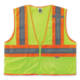 ergodyne® GloWear 8230Z Class 2 Two-Tone Mesh Zipper Vest, Polyester, Large/X-Large, Lime, Ships in 1-3 Business Days (EGO21325) Each