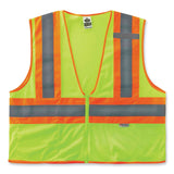 ergodyne® GloWear 8230Z Class 2 Two-Tone Mesh Zipper Vest, Polyester, 2X-Large/3X-Large, Lime, Ships in 1-3 Business Days (EGO21327) Each
