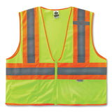 ergodyne® GloWear 8230Z Class 2 Two-Tone Mesh Zipper Vest, Polyester, 4X-Large/5X-Large, Lime, Ships in 1-3 Business Days (EGO21329) Each