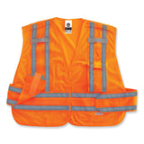 ergodyne® GloWear 8244PSV Class 2 Expandable Public Safety Hook and Loop Vest, Polyester, 3XL Plus, Orange, Ships in 1-3 Business Days (EGO21363) Each