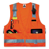ergodyne® GloWear 8250Z Class 2 Surveyors Zipper Vest, Polyester, Small/Medium, Orange, Ships in 1-3 Business Days (EGO21413) Each