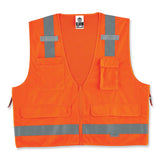 ergodyne® GloWear 8250Z Class 2 Surveyors Zipper Vest, Polyester, Large/X-Large, Orange, Ships in 1-3 Business Days (EGO21415) Each