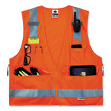 ergodyne® GloWear 8250Z Class 2 Surveyors Zipper Vest, Polyester, 4X-Large/5X-Large, Orange, Ships in 1-3 Business Days (EGO21419) Each