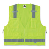 ergodyne® GloWear 8250Z Class 2 Surveyors Zipper Vest, Polyester, Small/Medium, Lime, Ships in 1-3 Business Days (EGO21423) Each