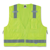ergodyne® GloWear 8250Z Class 2 Surveyors Zipper Vest, Polyester, 2X-Large/3X-Large, Lime, Ships in 1-3 Business Days (EGO21427) Each