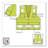 ergodyne® GloWear 8250Z Class 2 Surveyors Zipper Vest, Polyester, 4X-Large/5X-Large, Lime, Ships in 1-3 Business Days (EGO21429) Each