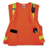 ergodyne® GloWear 8250ZHG Class 2 Hi-Gloss Surveyors Zipper Vest, Polyester, Small/Medium, Orange, Ships in 1-3 Business Days (EGO21433) Each