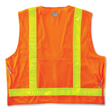 ergodyne® GloWear 8250ZHG Class 2 Hi-Gloss Surveyors Zipper Vest, Polyester, 2X-Large/3X-Large, Orange, Ships in 1-3 Business Days (EGO21437) Each