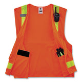 ergodyne® GloWear 8250ZHG Class 2 Hi-Gloss Surveyors Zipper Vest, Polyester, 4X-Large/5X-Large, Orange, Ships in 1-3 Business Days (EGO21439) Each